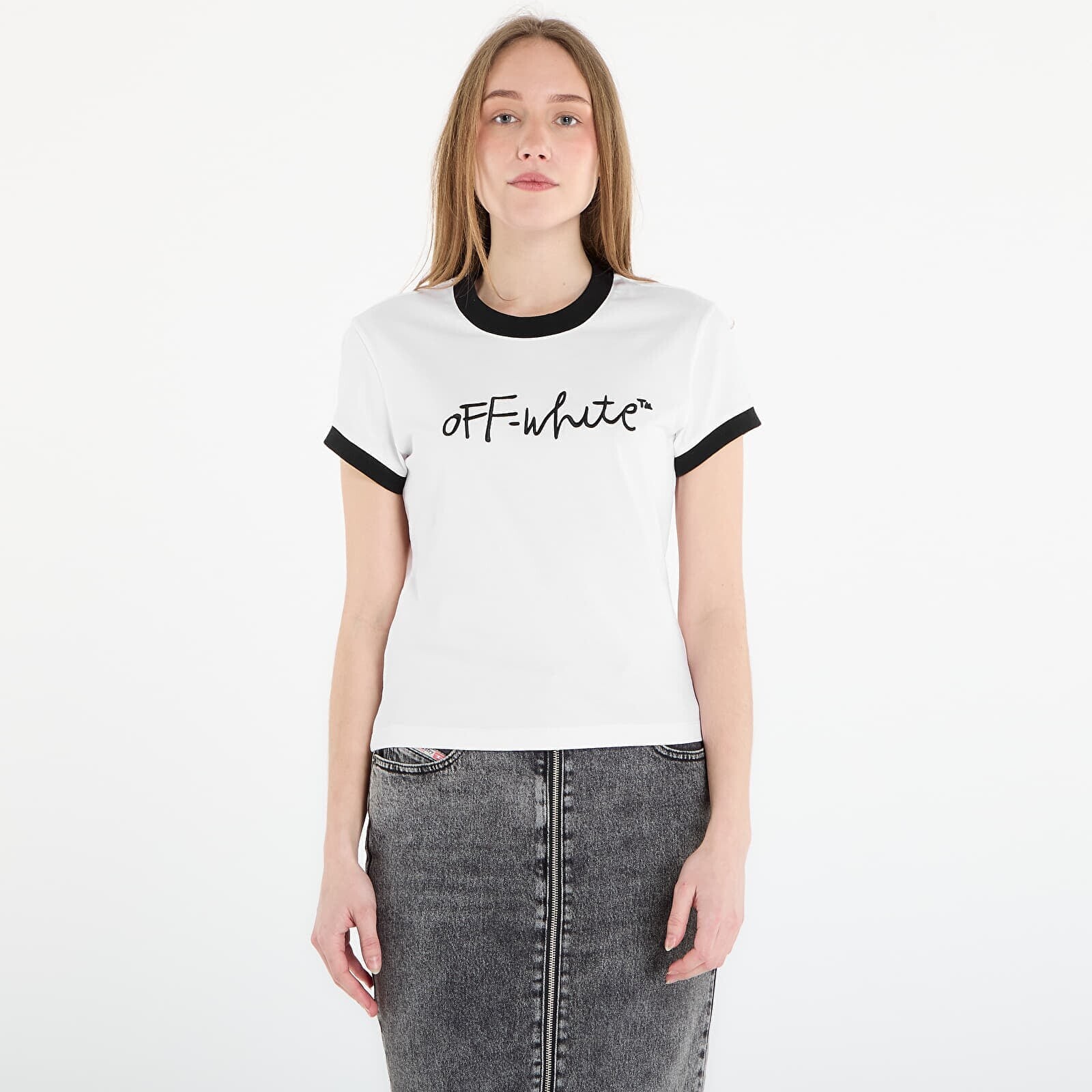 T-shirt Off-White Embr Script Fitted Tee White M