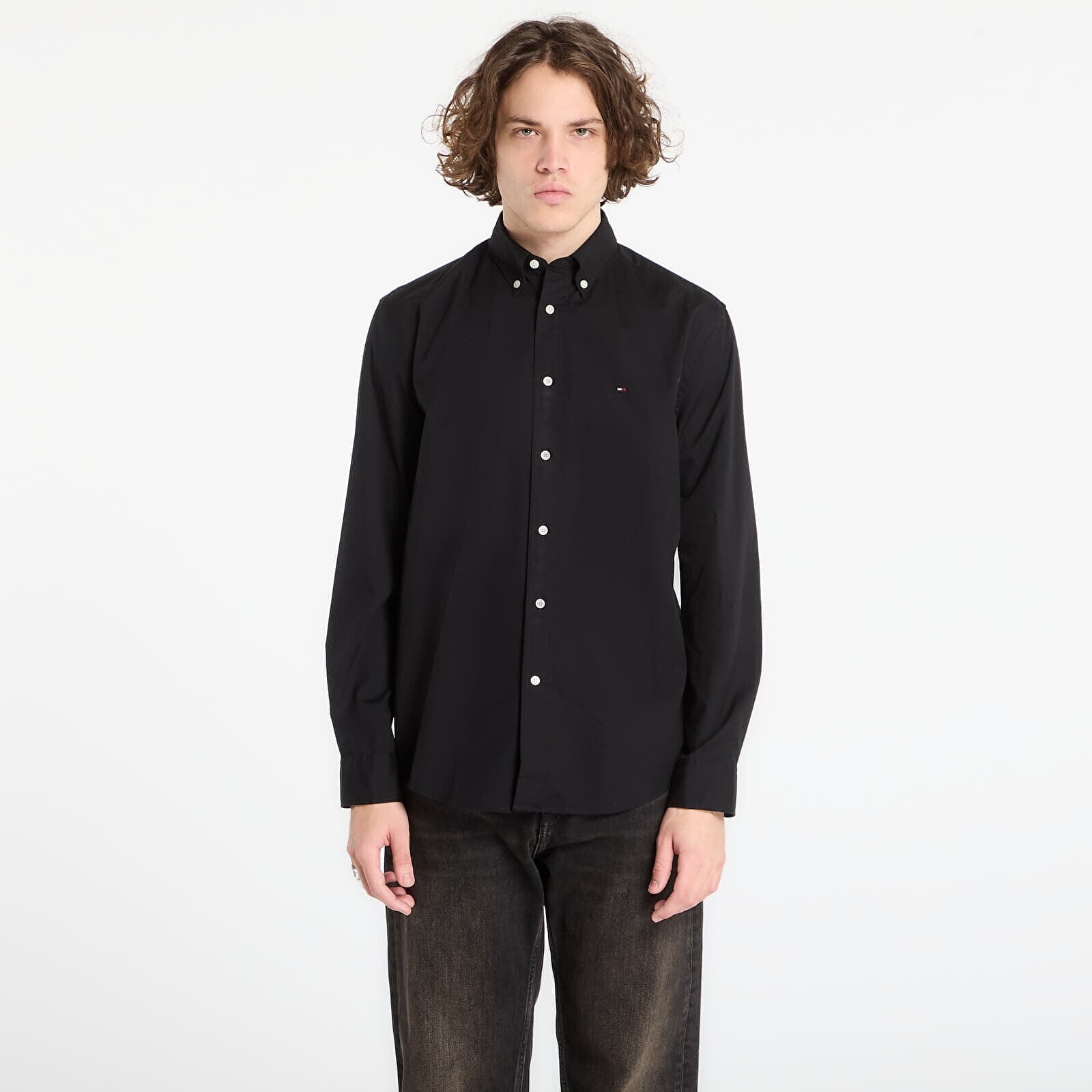 Shirt Tommy Hilfiger Core Flex Poplin Solid Rf Shirt Black S