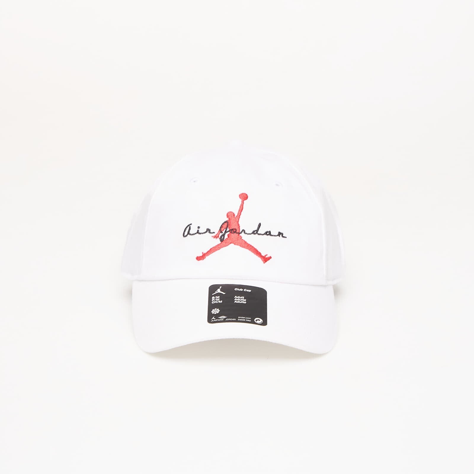 Jordan Club Cap Unstructured Adjustable Hat White/ Black/ University Red L/XL