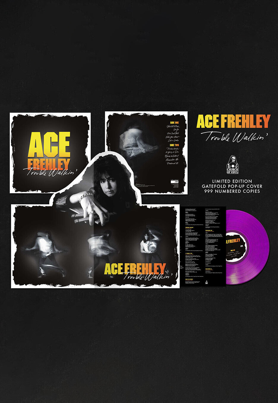 Ace Frehley - Trouble Walkin' Ltd. Purple - Colored PopUp Vinyl