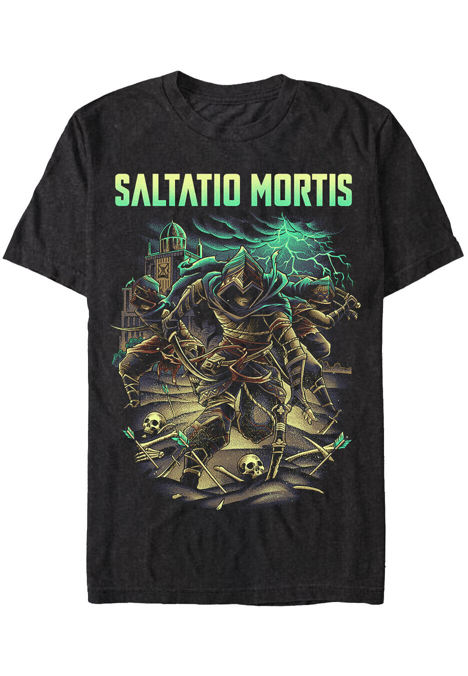 Saltatio Mortis - Hinterhalt In Der Wüste Acid Wash - T-Shirt - black - 5XL - 100% Cotton