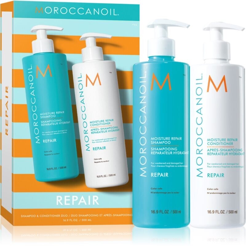 Moroccanoil Repair Shampoo & Conditioner Duo set for damaged, chemically-treated hair