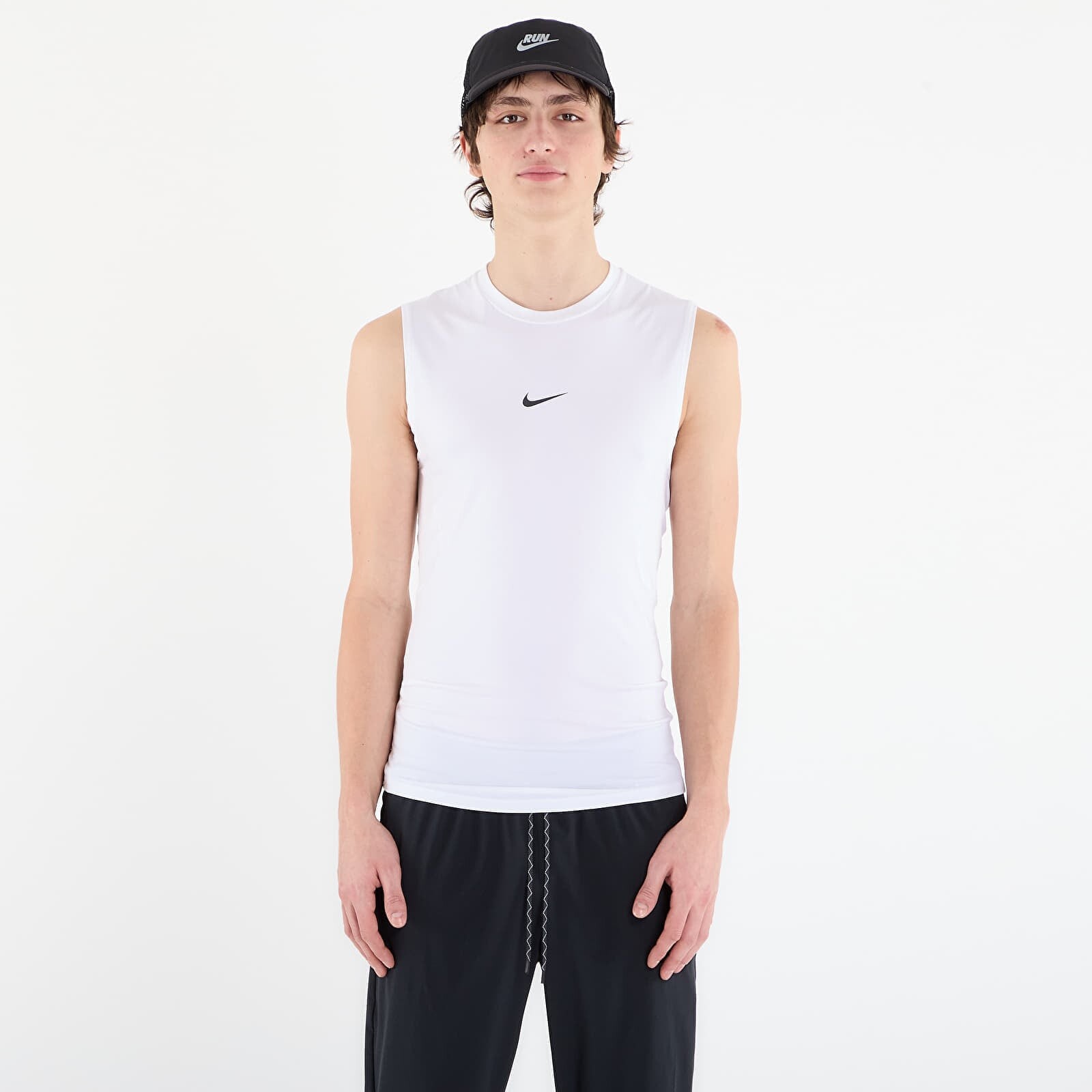 Tank top Nike Pro Men's Dri-FIT Tight Sleeveless Fitness Top White/ Black L
