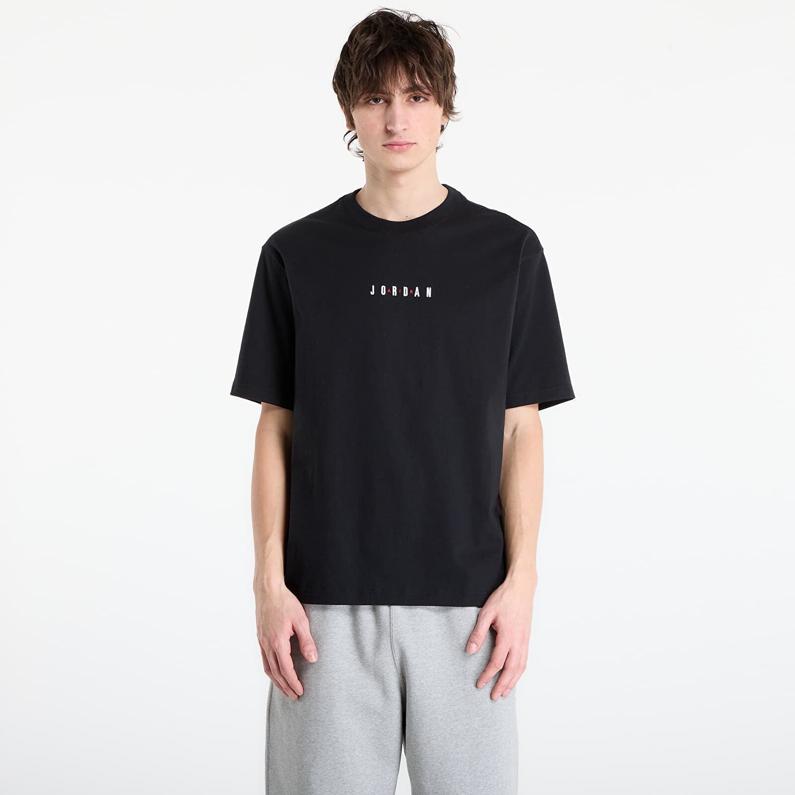 T-shirt Jordan Men's Embroidered T-Shirt Black/ Sail/ Sail L