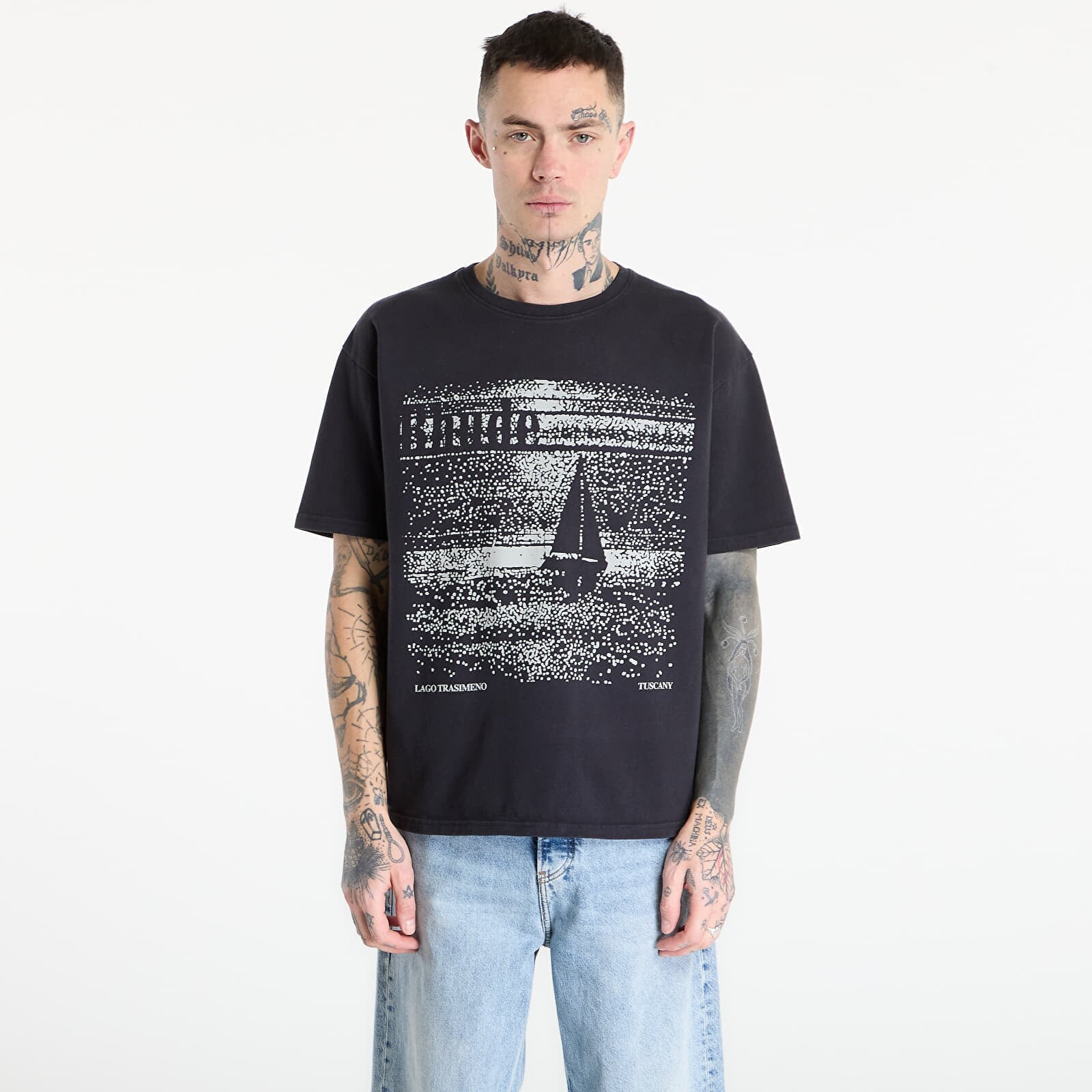 T-shirt Rhude Lago Trasimeno Tee Vintage Black/ White L