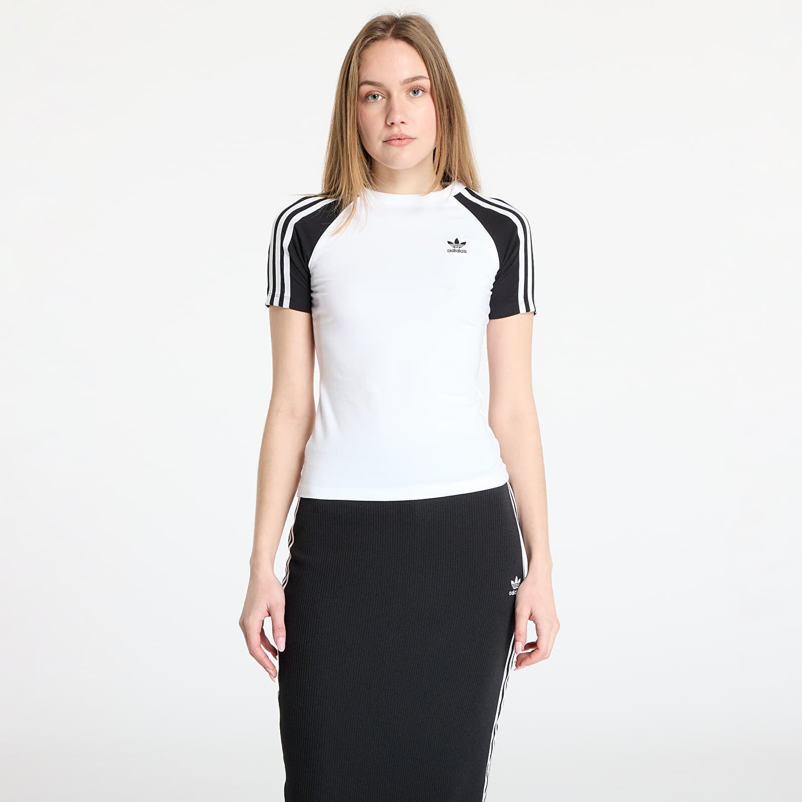 T-shirt adidas Adicolor 3 Stripe Raglan Slim Tee White/ Black XS