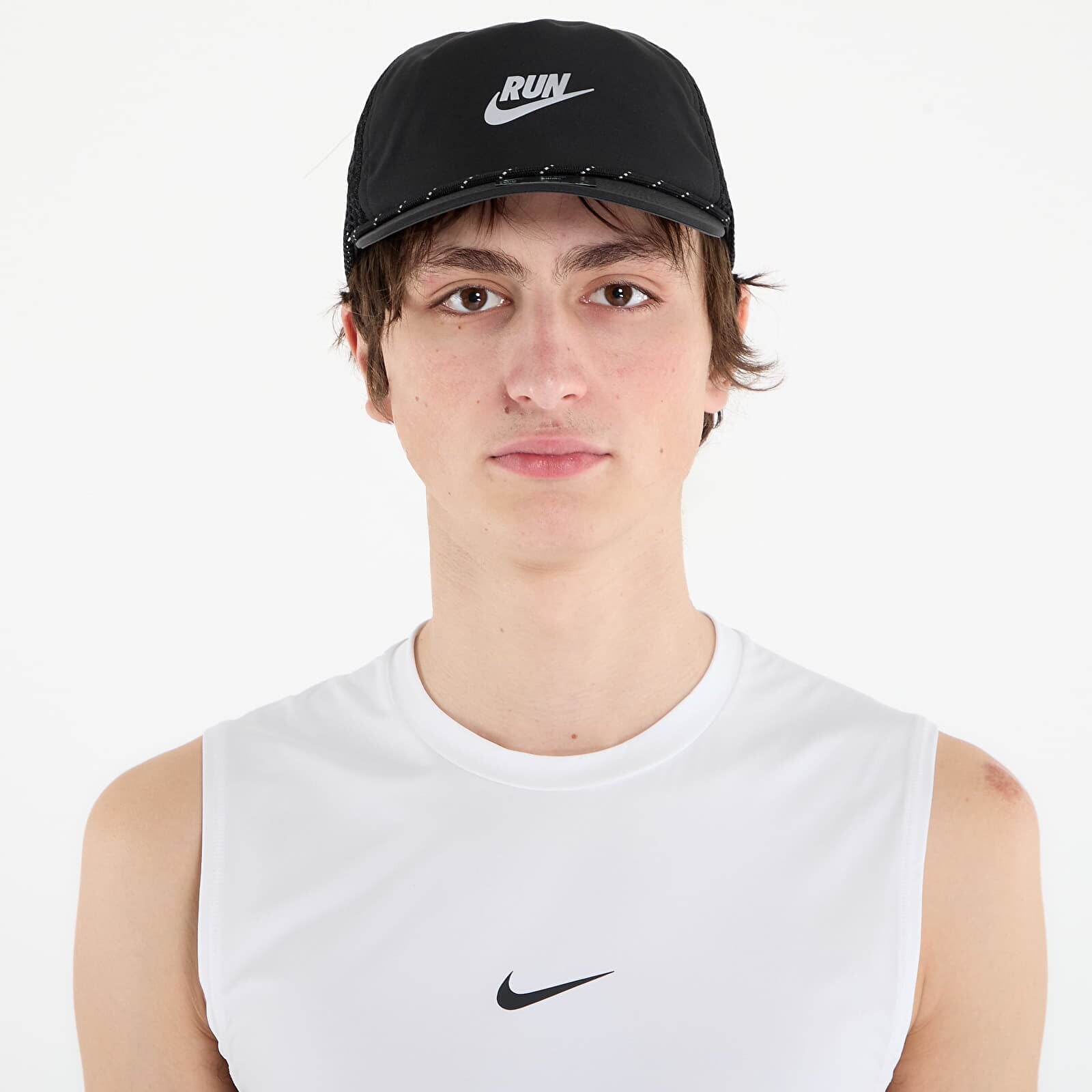 Nike Pro Dri-FIT Unstructured Swoosh Run Cap Black/ Anthracite/ Reflective Silv M/L