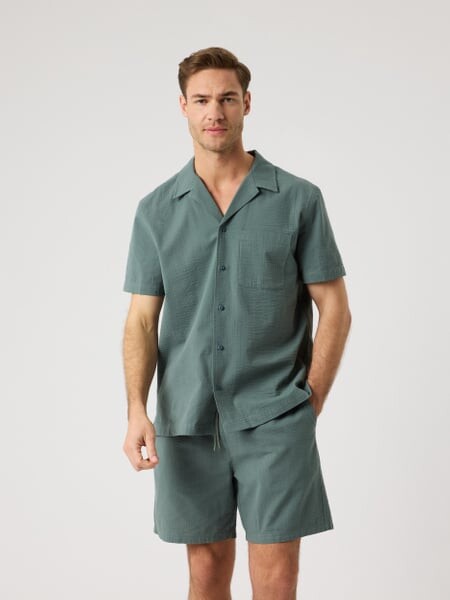 Björn Borg Borg Seersucker Resort Shirt Green, L