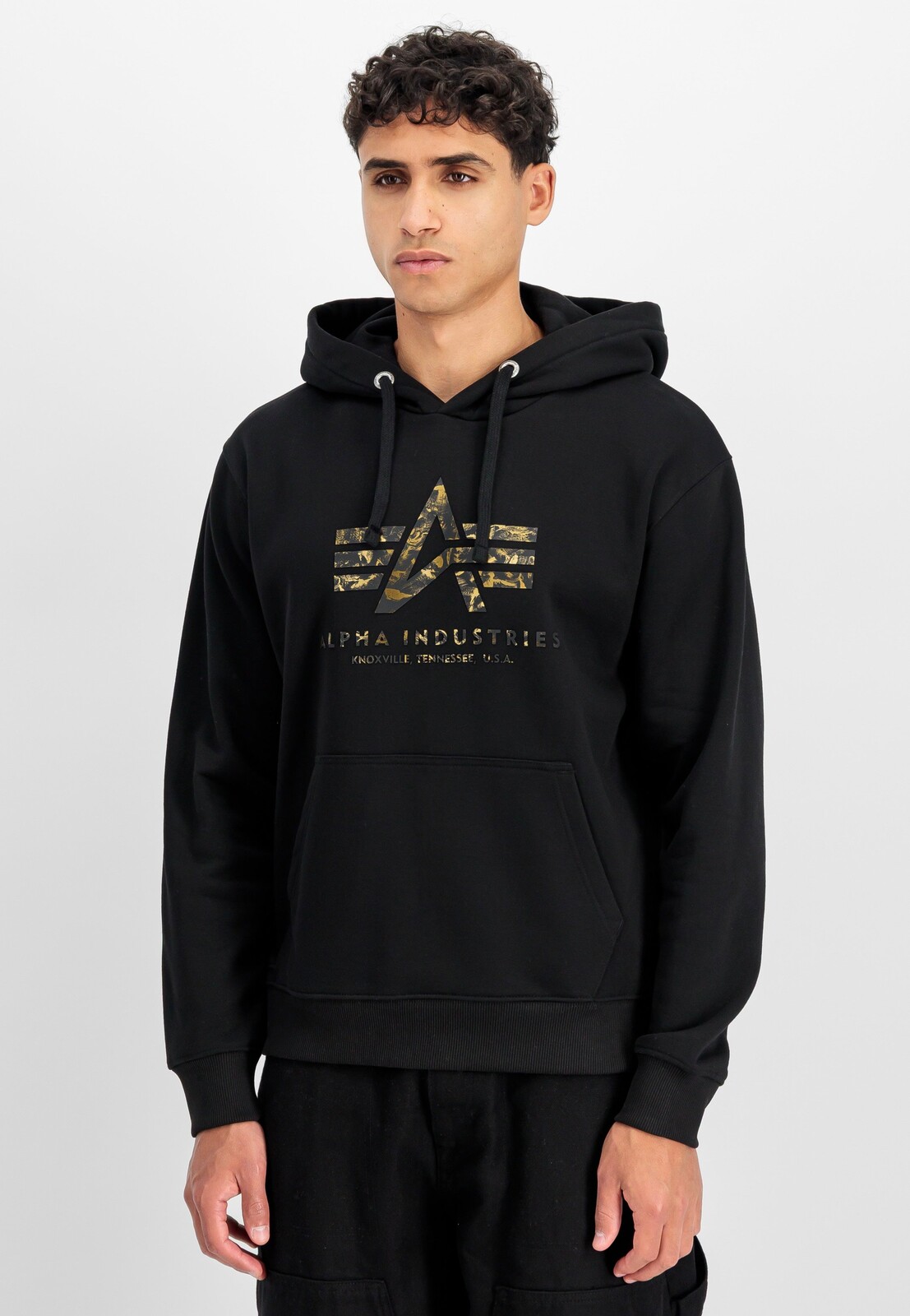 Alpha Industries - Basic Big Logo Effect Print Black - Hoodie