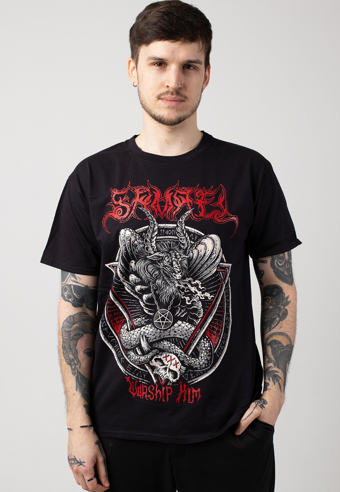 Samael - Worship Him Black - T-Shirt - black - XL - 100% Cotton