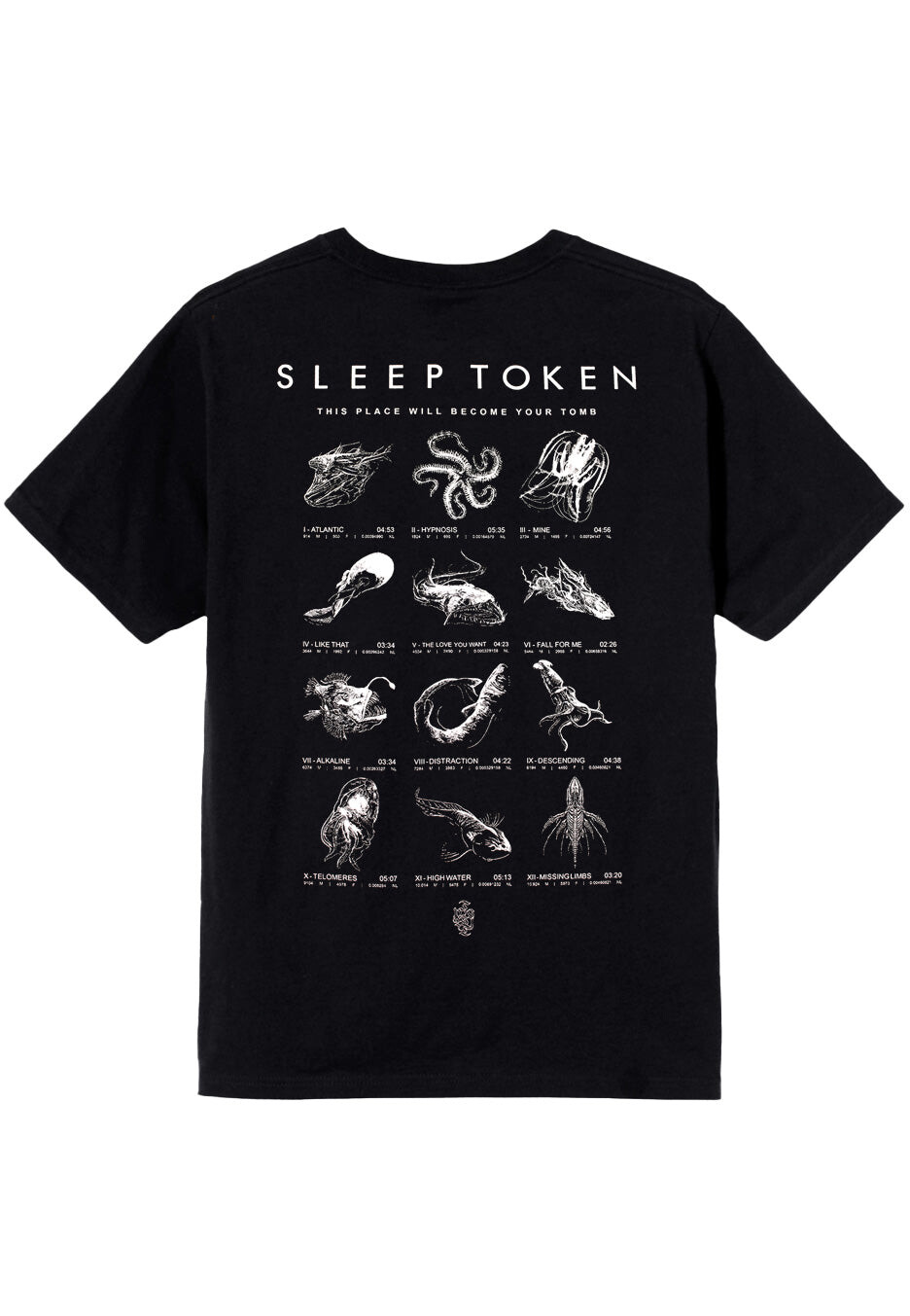 Sleep Token - Depth Chart - T-Shirt - black - 3XL - 100% Cotton,Jersey