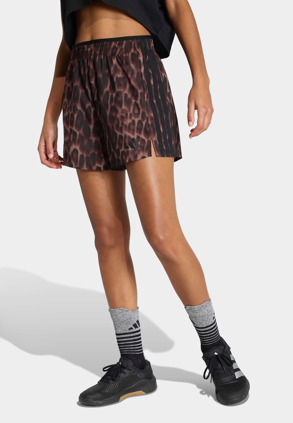 Adidas - WE 3S AOP Earth Strata/Black - Shorts - brown - L - gid://shopify/Metaobject/68981162221