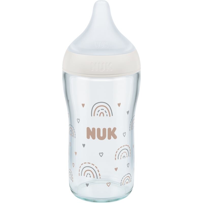 NUK Perfect Match Glass Bottle glass baby bottle with temperature control 3m+ 230 ml