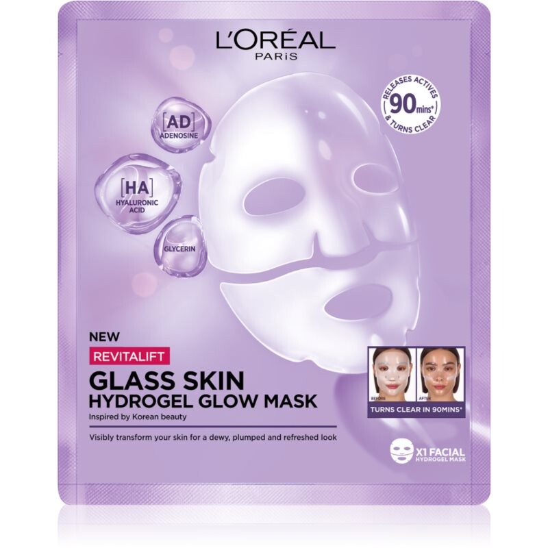 L’Oréal Paris Revitalift Filler Glass Skin hydrogel mask with brightening effect 25 g