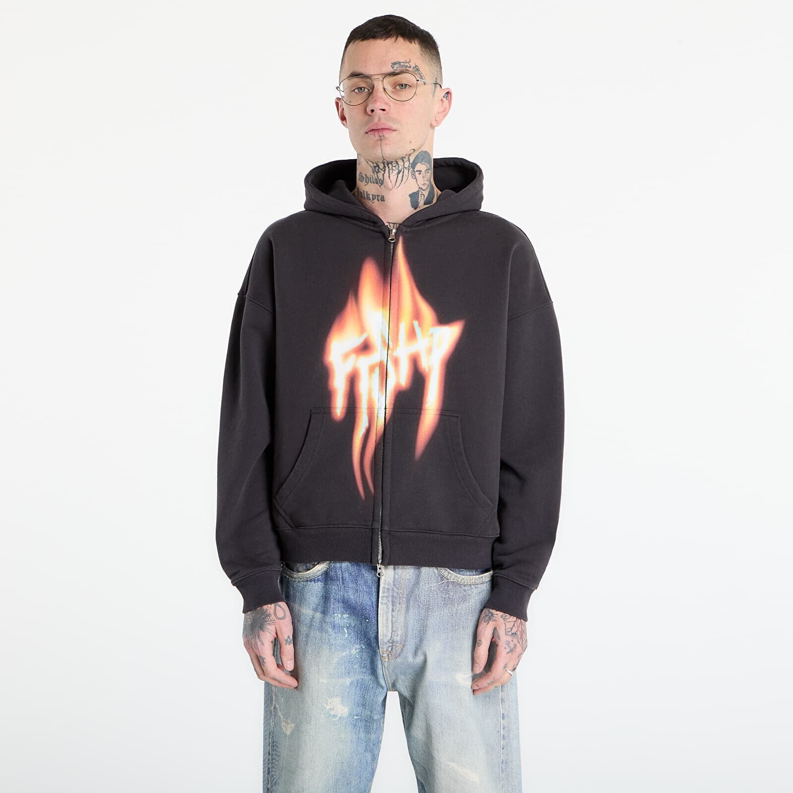 Sweatshirt FTSHP Walking Art II. Zip Hoodie UNISEX Dark Grey XL