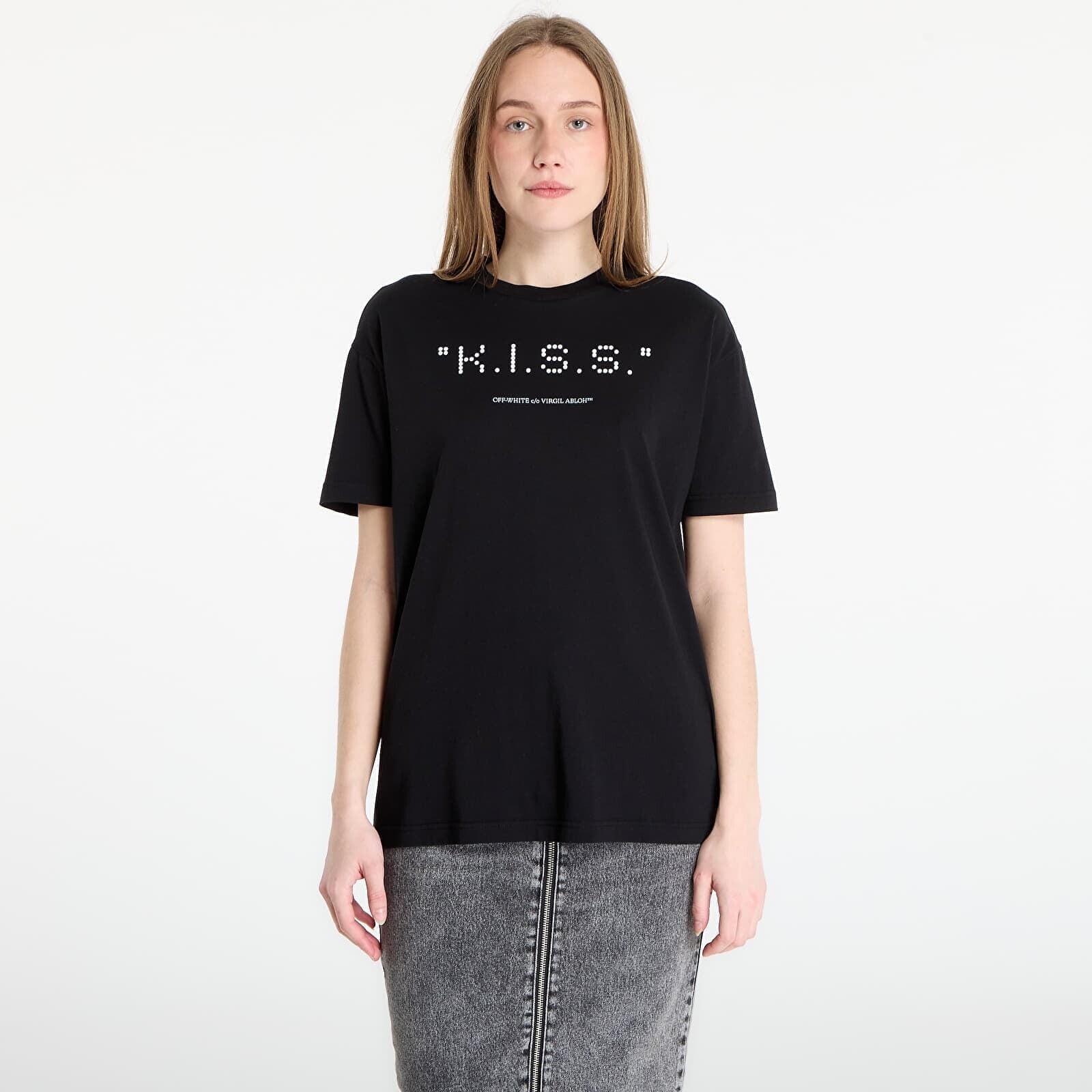 T-shirt Off-White Kiss Quote Reg Tee Black XS