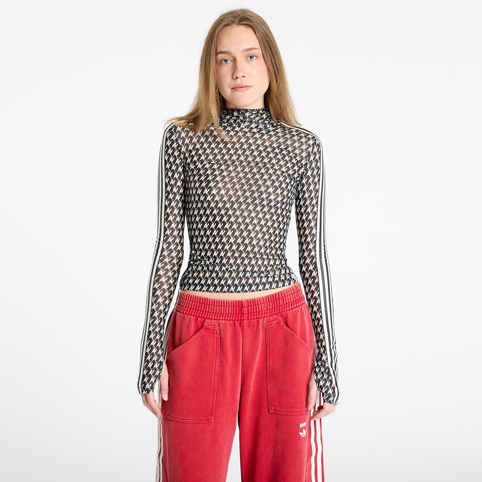 Top adidas x Avavav Mesh Aop Top Black/ Black S