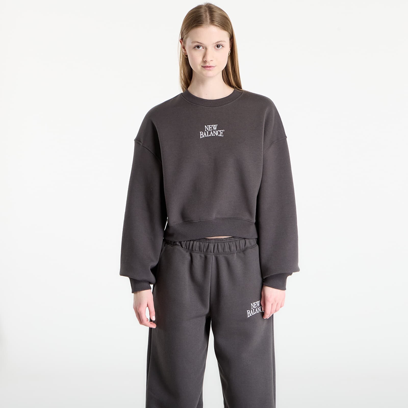 Sweatshirt New Balance Linear Heritage Fleece Crew Faded Black S