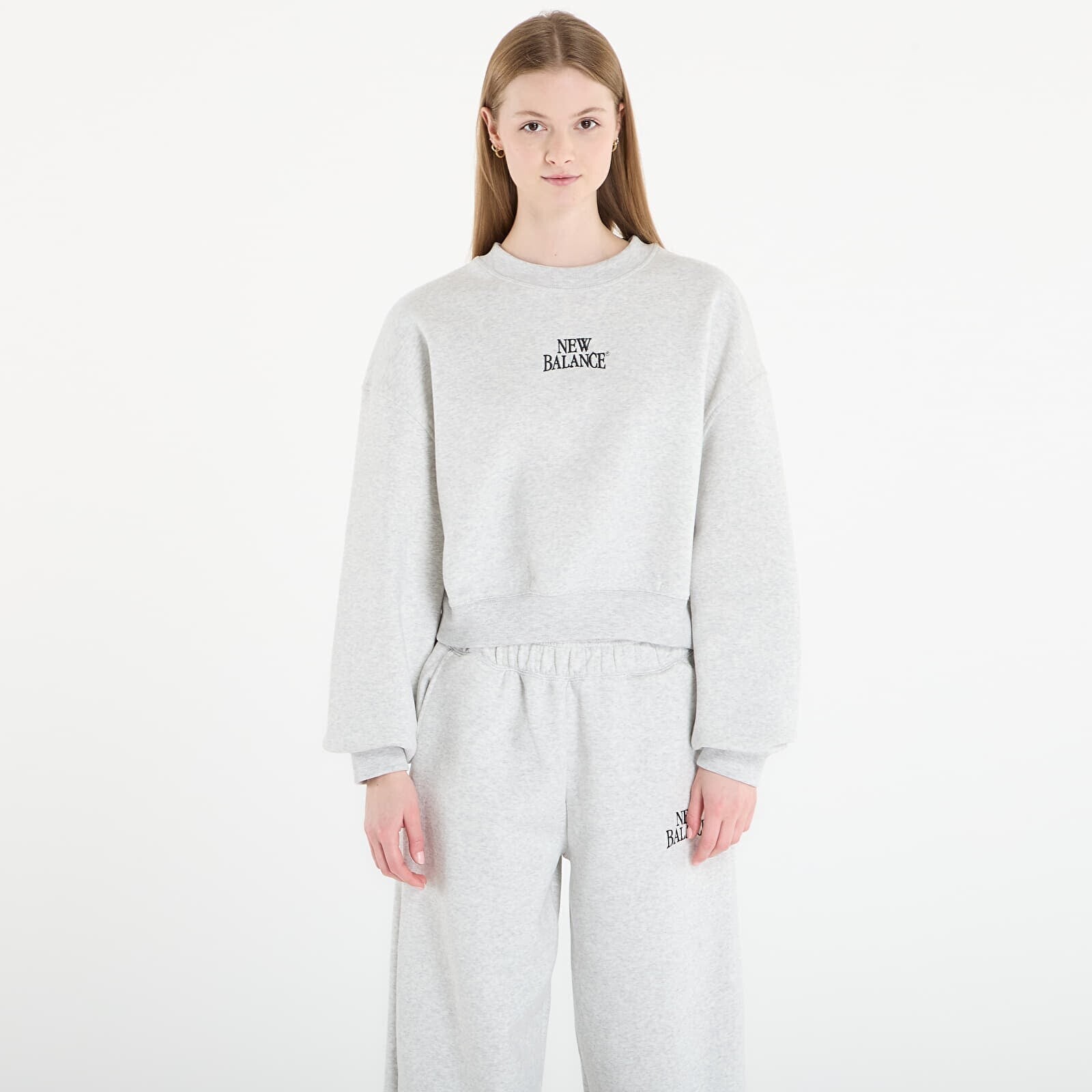 Sweatshirt New Balance Linear Heritage Fleece Crew Ash Heather M