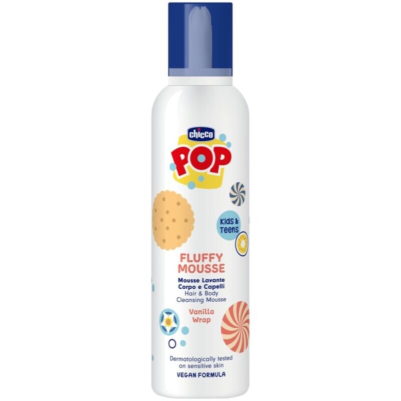 Chicco POP Fluffy Mousse Hair and Body foam for body and hair Vanilla wrap 200 ml