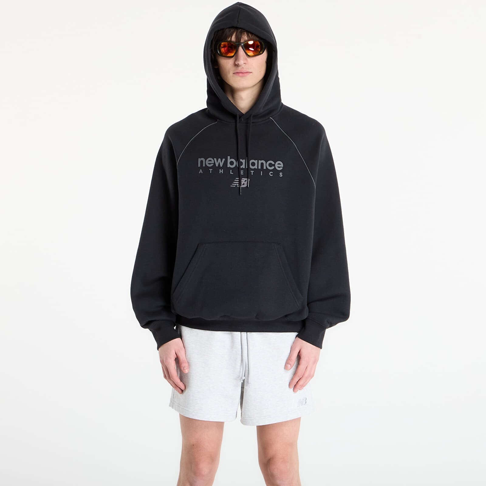 Sweatshirt New Balance Linear Graphic Fleece Hoodie Black L