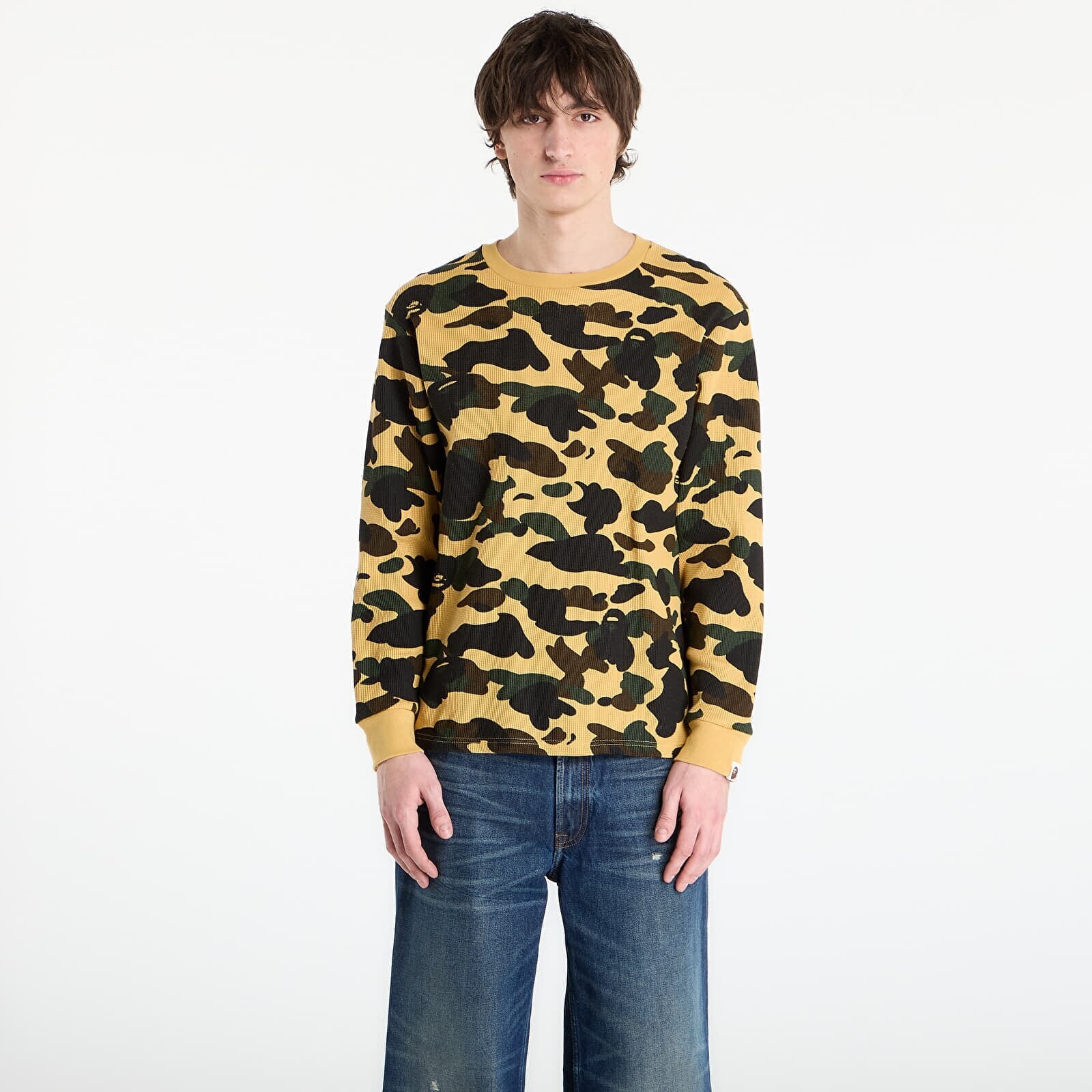 T-shirt A BATHING APE 1St Camo Thermal Lt M Underwear Yellow XL