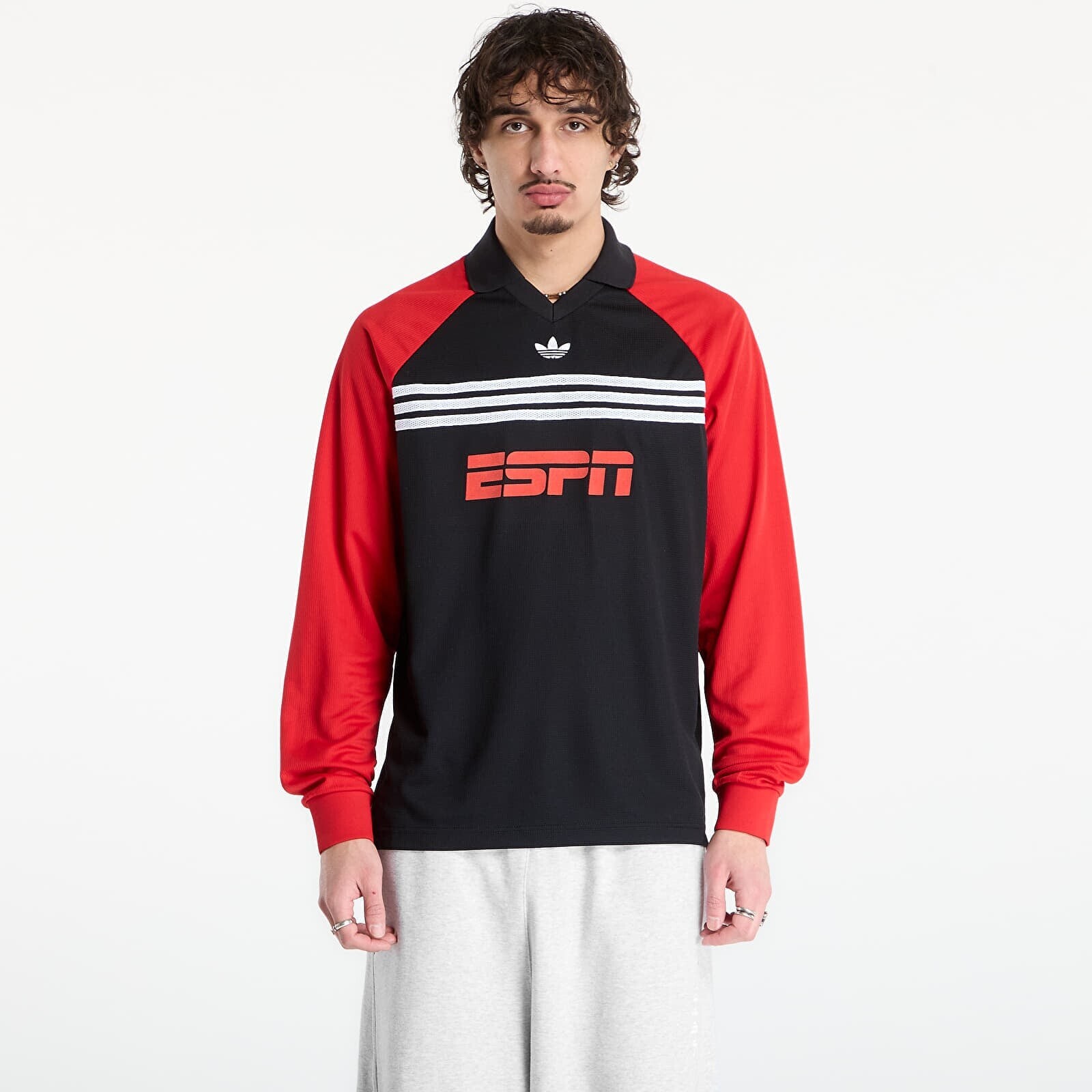 T-shirt adidas Chest Str Ls T Black/ Better Scarlet S