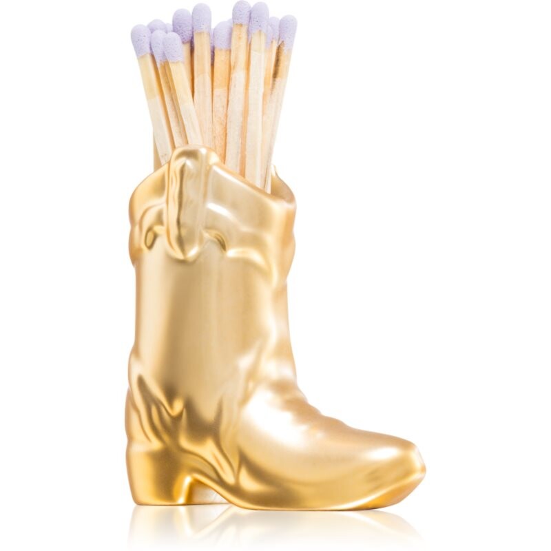 Paddywax Cowboy Boot Match Holder matches Gold Metallic 25 g