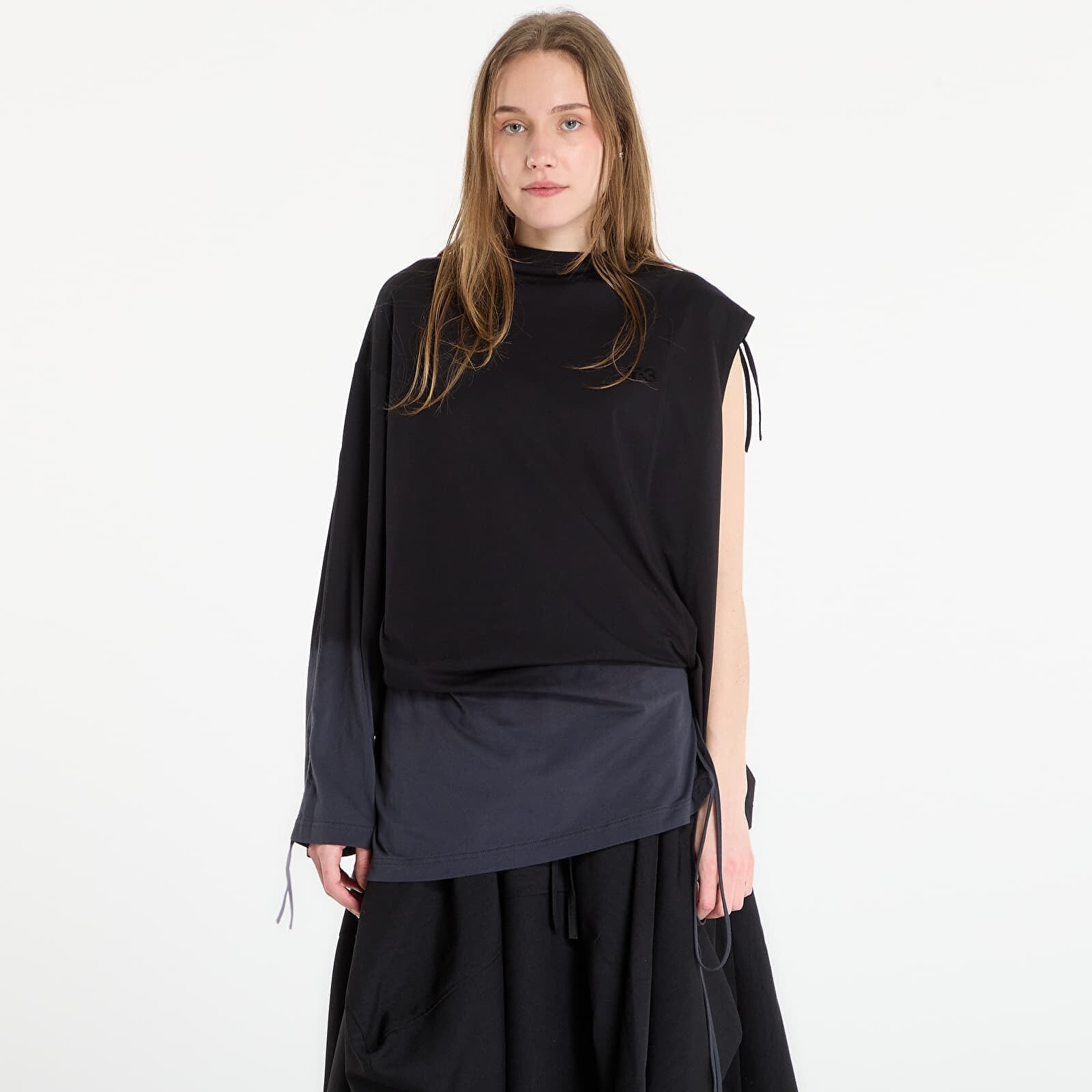 T-shirt Y-3 Dip Dye Cinched Drape T-Shirt Black L
