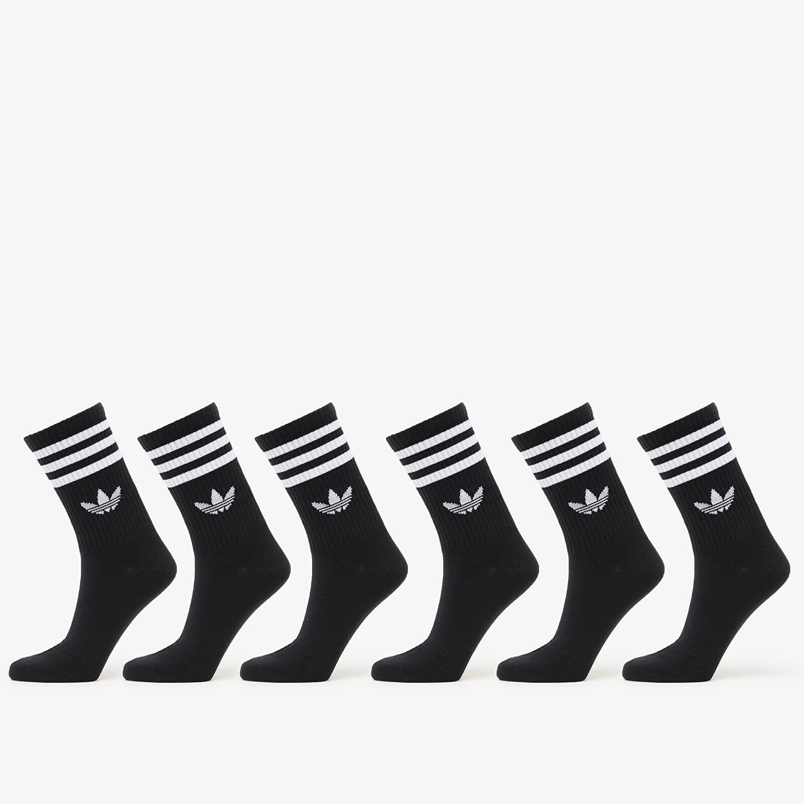 adidas 3S Crew Sock 6-Pack Black S