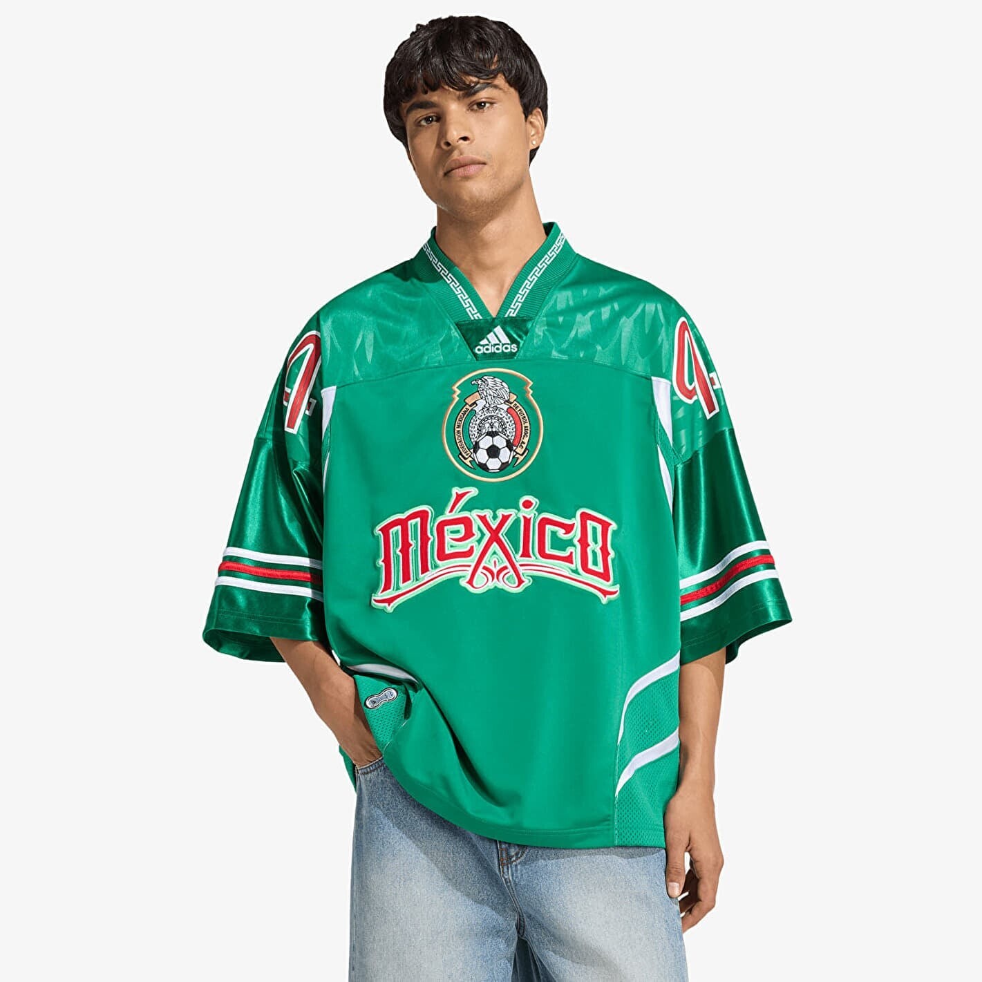 adidas Jersey Bright Green/ White/ Better Scarlet L