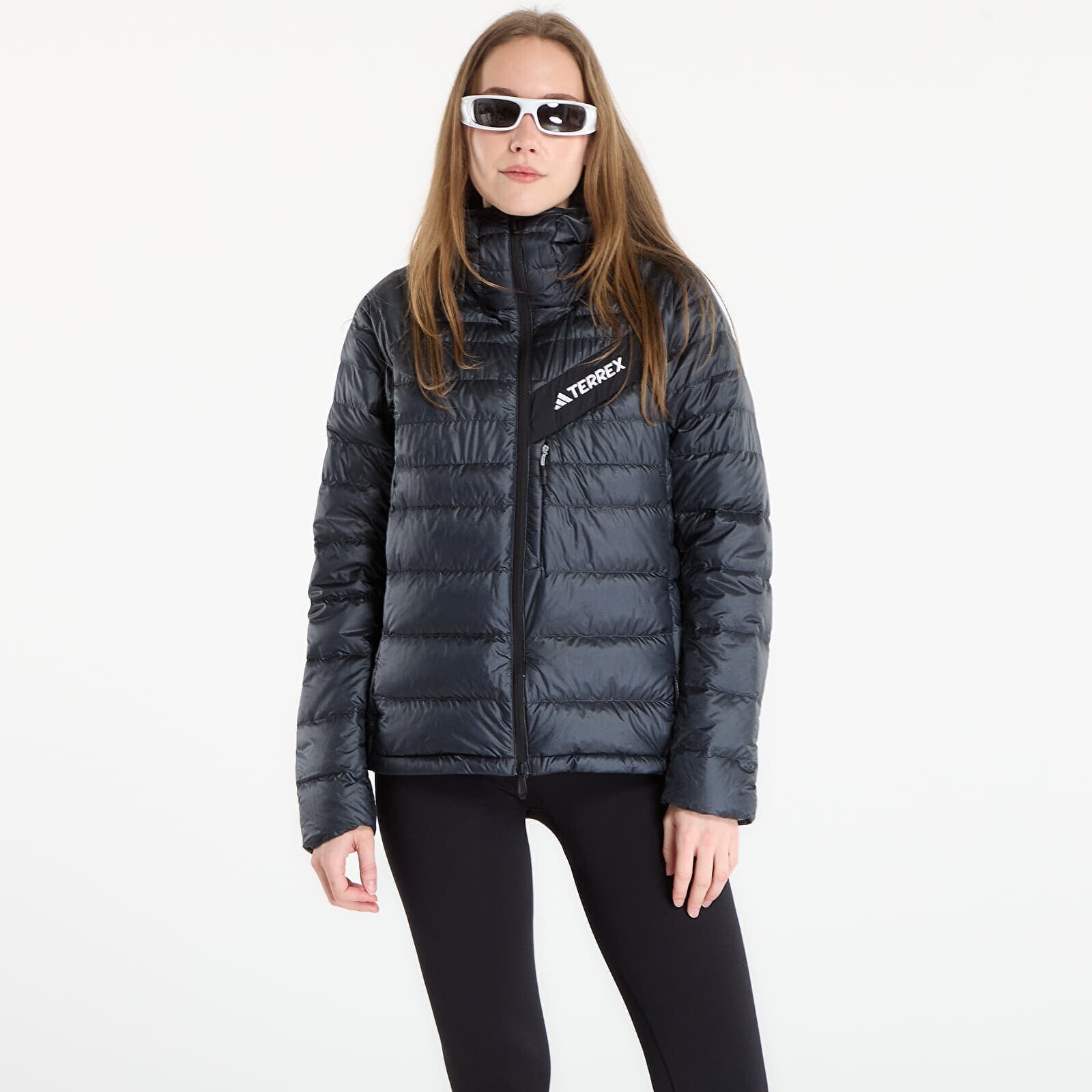 Jacket adidas Terrex Techrock CLIMAWARM+ Down Hooded Jacket Carbon/ Black S