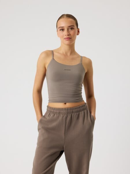 Björn Borg Studio Soft Cropped Tank Top Brown, L