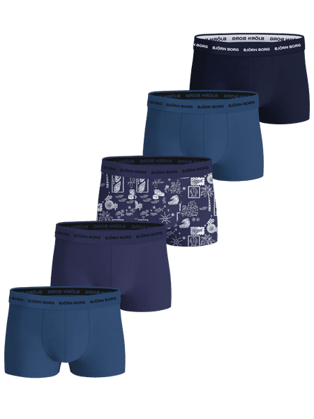 Björn Borg Cotton Stretch Trunks 5-pack Blue, L