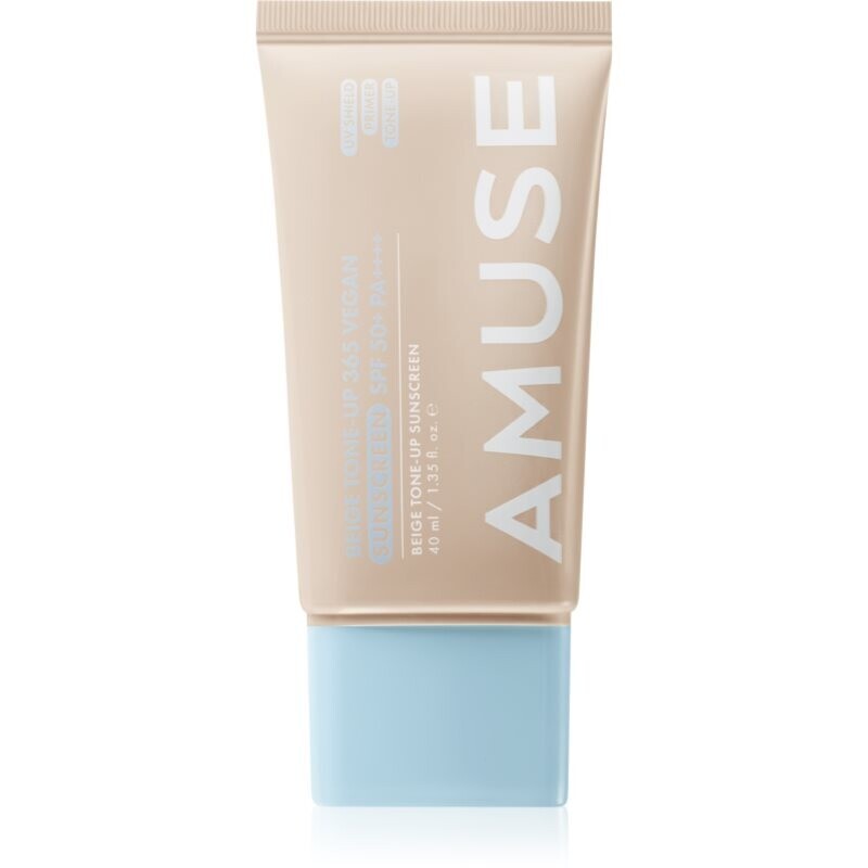 AMUSE Beige Tone-Up 365 Vegan Sunscreen toning sun fluid to even out skin tone SPF 50+ 40 ml