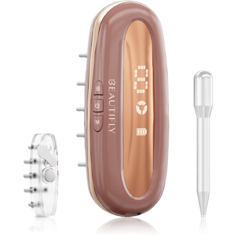 Beautifly LaserBoost Pro massage device for stimulating hair growth with LED backlight Rose Gold 1 pc