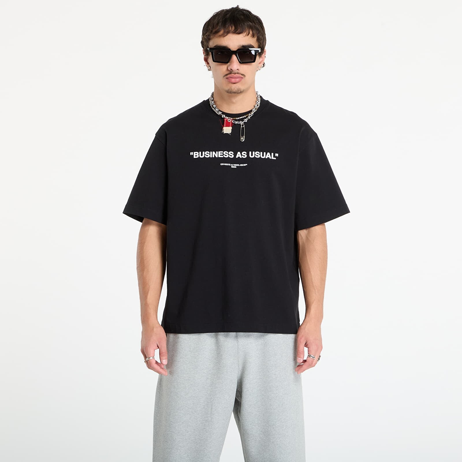 T-shirt Off-White Business Quote Skate S/S Tee Black/ White XXL