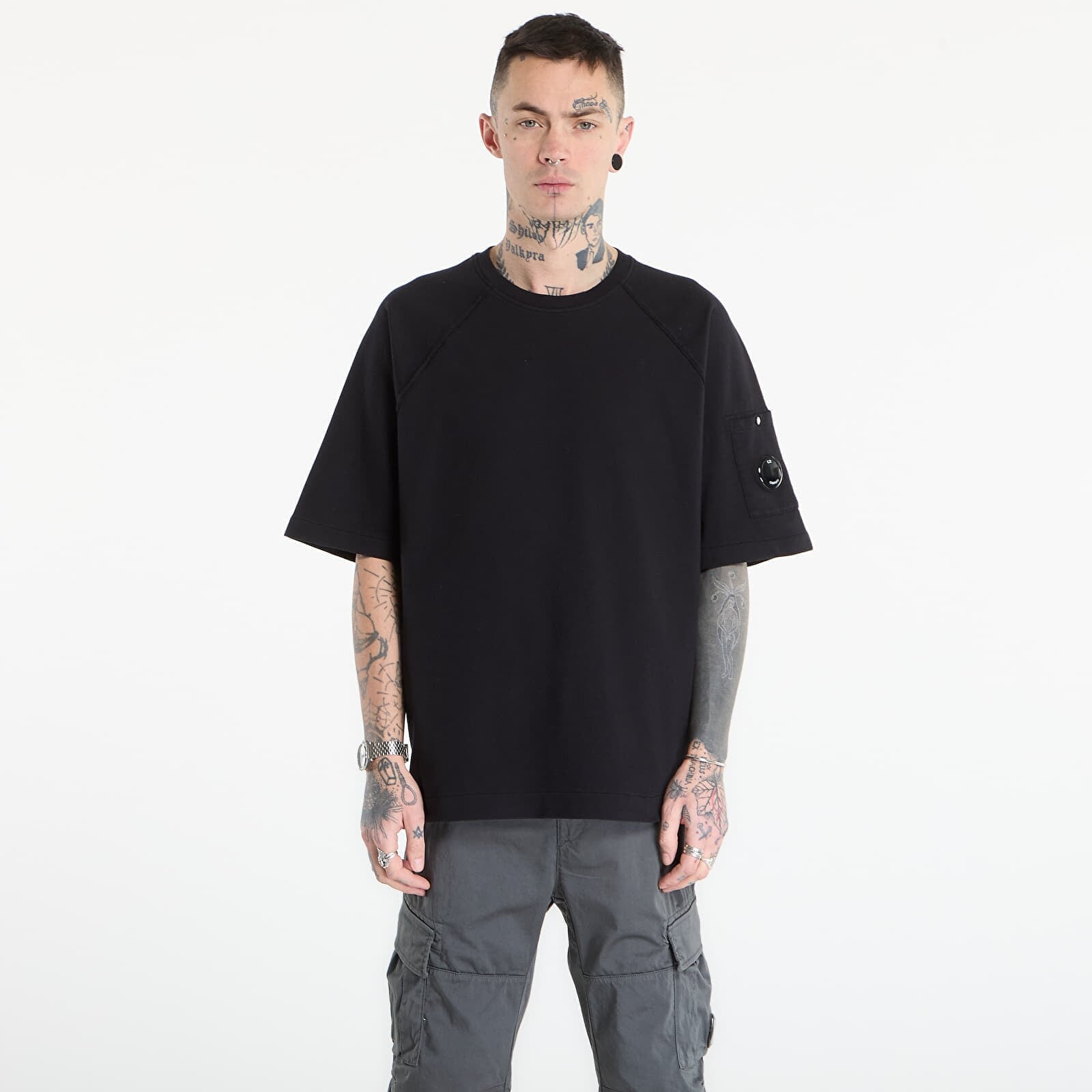 T-shirt C.P. Company Light Fleece Short Sleeve Sweatshirt Black XXL