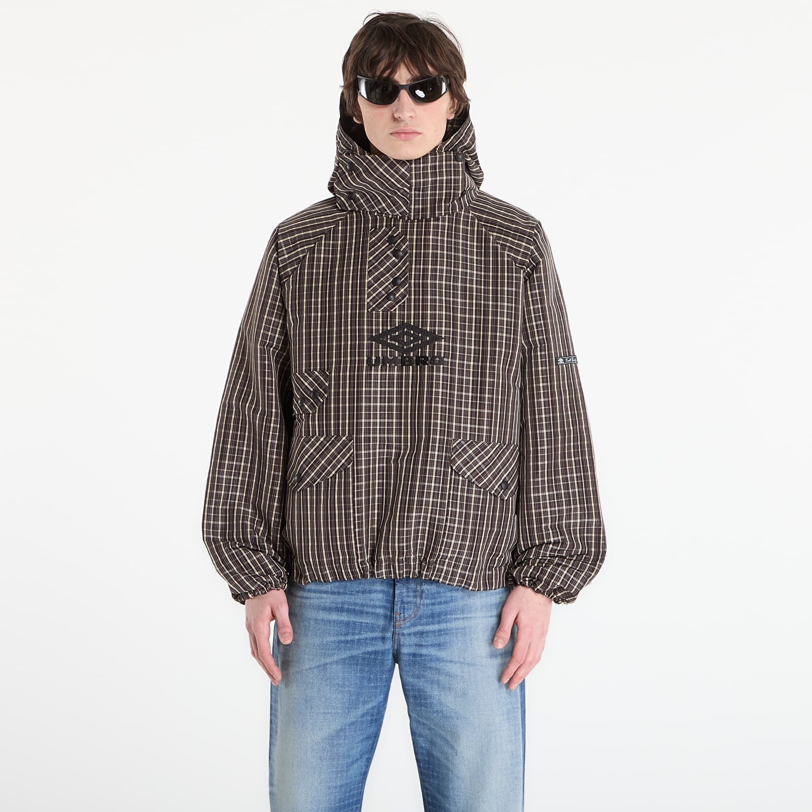 Jacket Umbro by SlamJam Check Smock Anorak Beige/ Dark Brown S