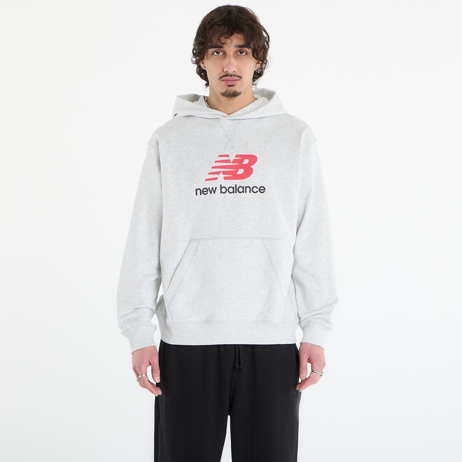 Sweatshirt New Balance Athletics French Terry Logo Hoodie Ash Heather M
