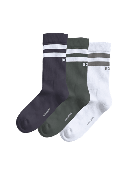 Björn Borg Classic Crew Socks 3-pack Green, 36-40