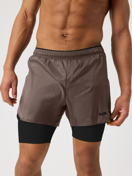 Björn Borg Borg Performance Shorts 2 In 1 Brown, L