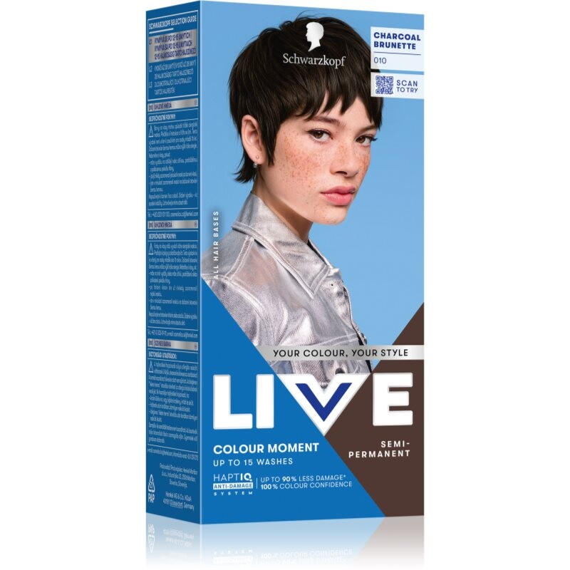 Schwarzkopf LIVE Colour Moment semi-permanent hair dye shade 010 Charcoal Brunette 50 ml