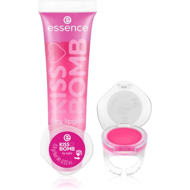 essence KISS BOMB shiny lipgloss & lip balm lip set