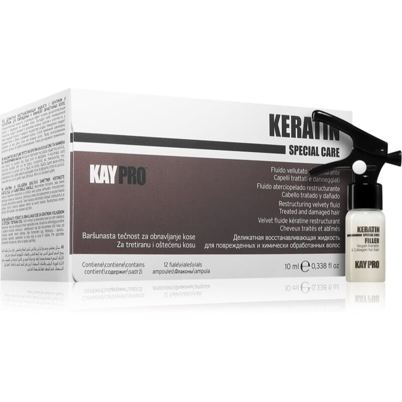 Kaypro Keratin Filler fluid for damaged hair for professional use 12x10 ml