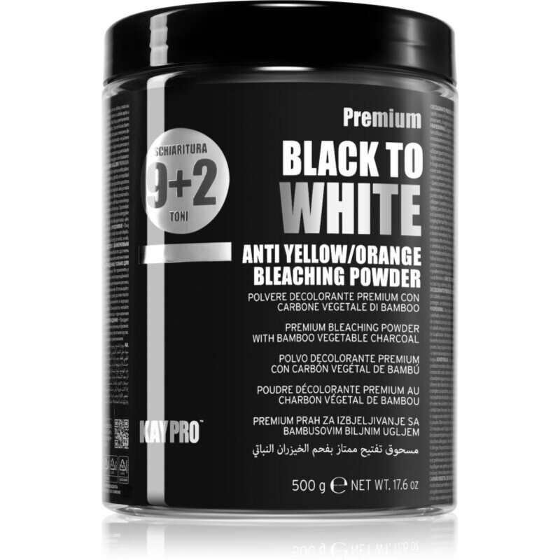 Kaypro Black To White Anti Yellow/Orange Bleaching Powder lightening powder for hair for professional use 500 g