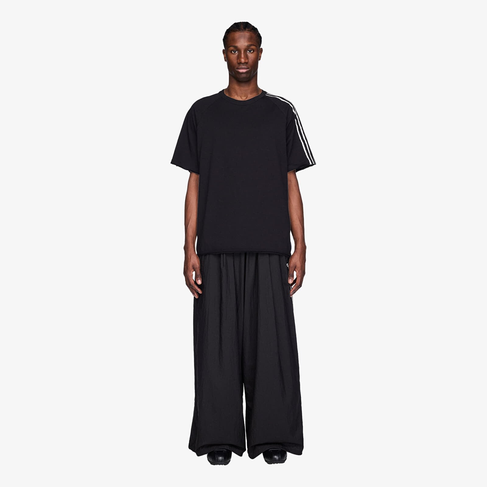Pants Y-3 Raw Edge 3 Stripes Wide Tracksuit Bottoms Black XL