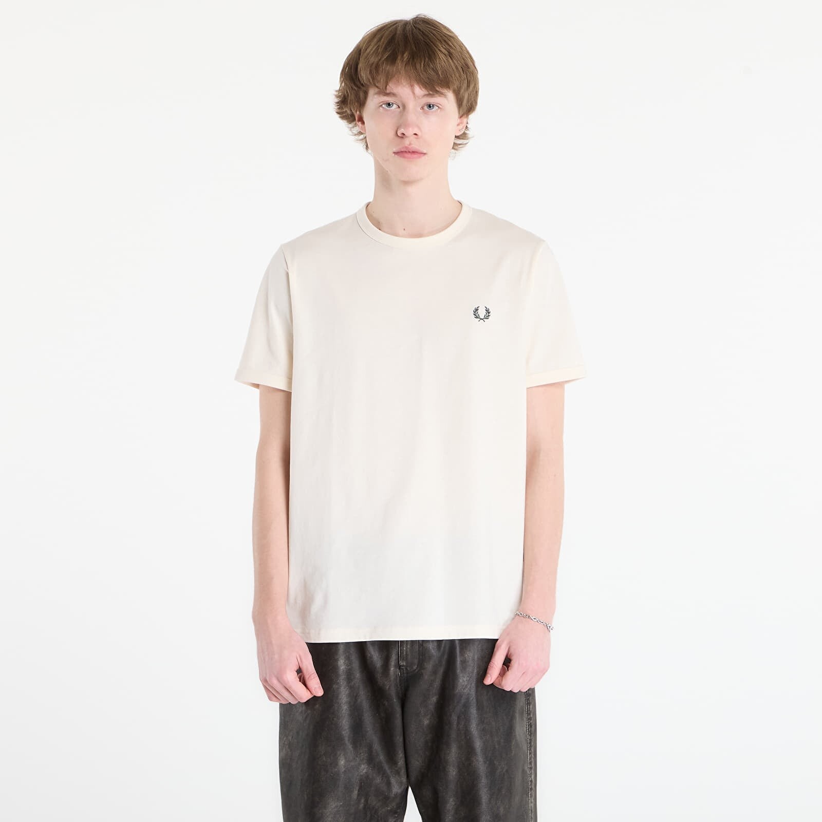 T-shirt FRED PERRY Ringer T-Shirt Ecru M