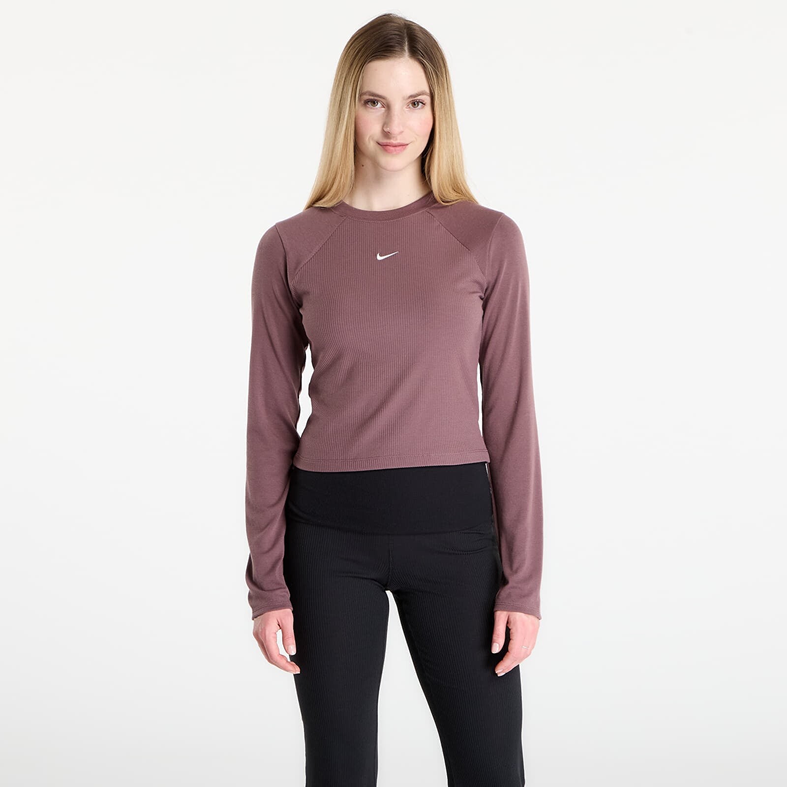 T-shirt Nike Sportswear Chill Knit Women's Tight Long-Sleeve Ribbed Top Tattoo/ Sail XL