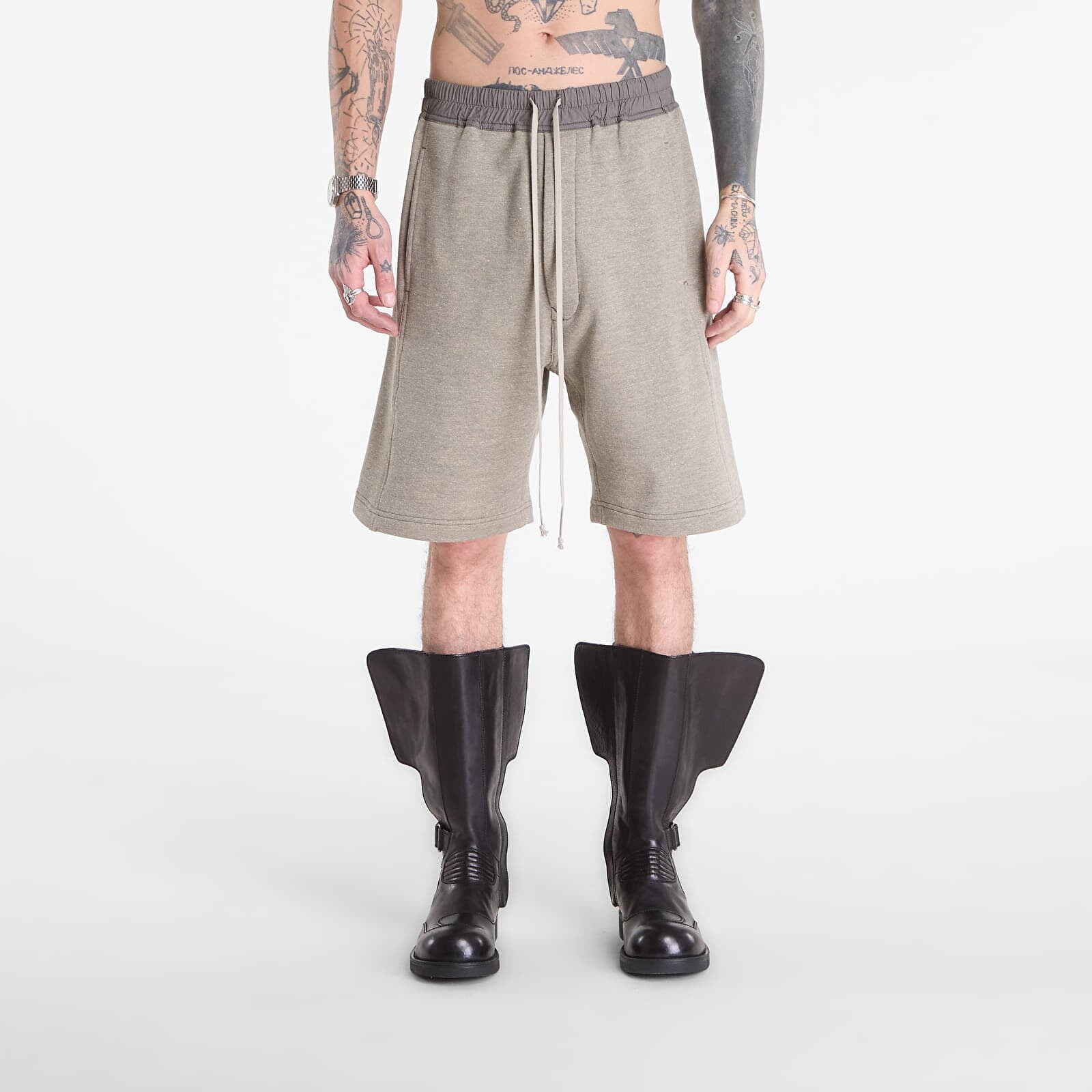 Shorts Rick Owens DRKSHDW Wide Pusher Shorts Grey Melange XL